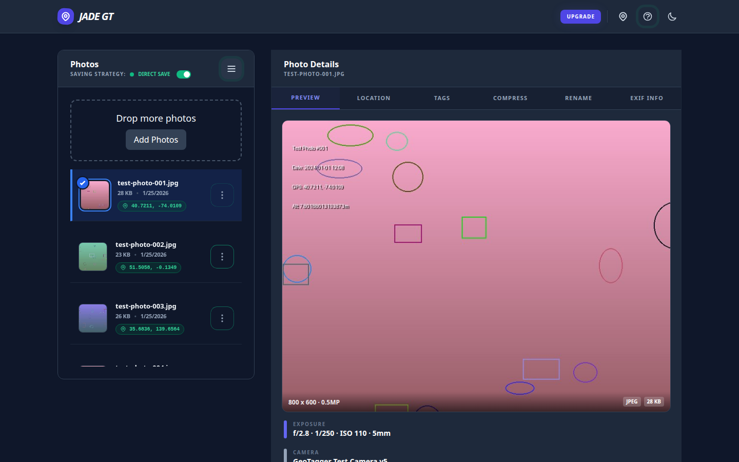 The Jade GT workspace with a loaded folder of wedding RAWs on the left and the Details Panel open on the right, ready for batch metadata work.